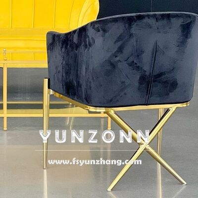 Goede prijs Moderne eetkamerstoel met X-poten, roestvrijstalen ontwerpen, fluwelen hotelstoelen online