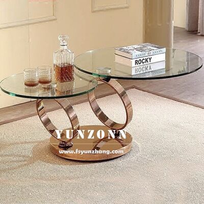 Goede prijs Moderne multifunctionele salontafel met dubbelgehard glas met draaibare ronde top Design woonkamer Eetkamer Huis Keuken Slaapkamer online