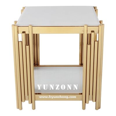 Goede prijs Moderne Scandinavische vierkante salontafel, eenvoudige woonkamer bijzettafel met stalen frame, metalen materiaal online