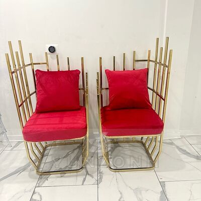 Goede prijs Nieuw ontwerp banket bruiloft koningin gouden troon vogelkooi stoel bank stoel decoratief voor feest online