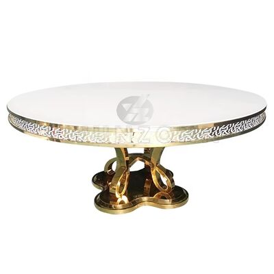 Goede prijs Moderne Luxe MDF/Glazen Eettafel Roestvrij Staal voor Buiten Hotel Meubilair Bruiloften Banketten Feesten online