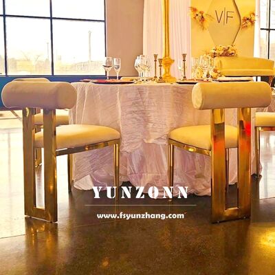 Goede prijs Cali Gold Eetstoel van roestvrij staal met fluwelen kussen voor huwelijken en hotels online