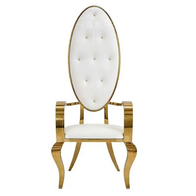 Goede prijs Luxe roestvrij staal leer Duurzaam buiten Modern High Back Banketzaal Bruiloft Villa stoel voor feest Dining Hotel online