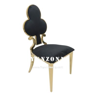 Goede prijs Hot Sale Zwarte fluweel poker banket stoel gouden roestvrij poker luxe trouwstoelen evenementen te koop online