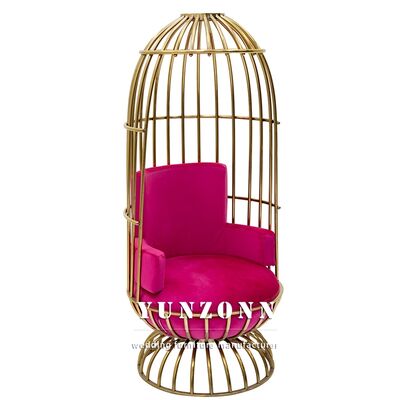 Goede prijs Luxe trouwverhuur Goud Roestvrij Staal Bruid Bruidegom Stoel Fluweel Troonstoel voor Hotel Bruiloft Feest online