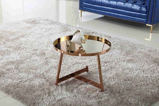 Goede prijs Binnenlandse Roestvrij staal Glanzende Koffietafel om Rose Gold Living Room Furniture online