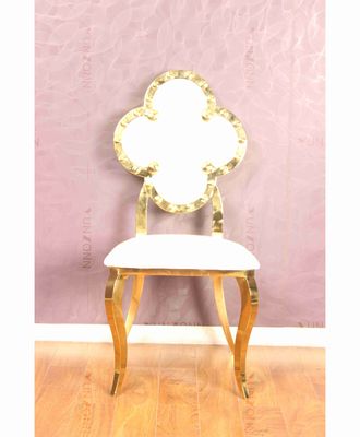 Goede prijs Populaire het Leer van het Huwelijksgebeurtenissen van het Midden-Oostenroestvrije staal Achter het Dineren Stoel online