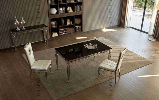 Goede prijs De beknopte Zwarte Hoekige Benen van de Glaseettafel Gesneden Rand voor Eetkamer online