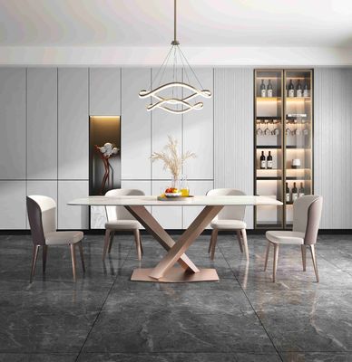Goede prijs Duidelijke X-Moderne Eettafels 6 van de Basisluxe 8 Seater Marmeren Hoogste Roestvrij staalkader online