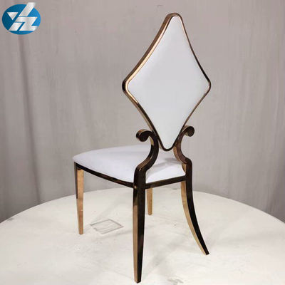 Goede prijs Luxe50x55x107 SS Diamond Wedding Golden Dining Chair OEM Wit online