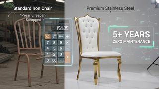 Luxe gouden roestvrijstalen trouwstoelen voor evenementen