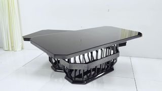 Moderne gouden roestvrijstalen bruiloft eettafel